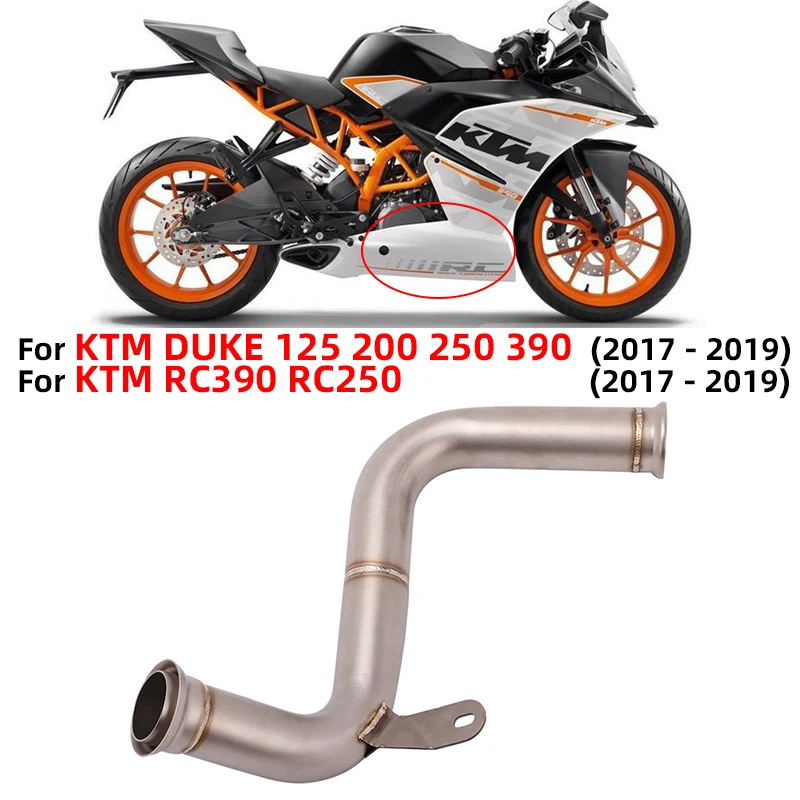 

Slip On For KTM DUKE 390 250 200 125 RC390 RC250 2017 2018 2019 2020 Motorcycle Exhaust Middle Link Pipe Moto Escape Muffler