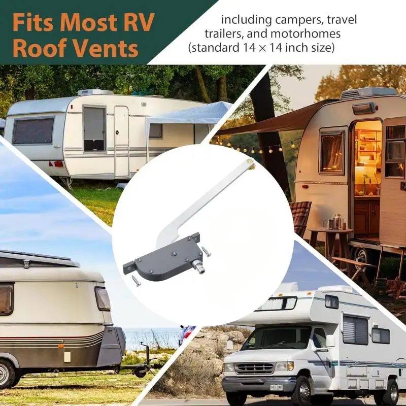 RV Roof Vent Operator Assembly With Screw For Ventline Ventadome For 14 X 14 Standard RV Roof Vents With Wedge Shaped Covers view 3