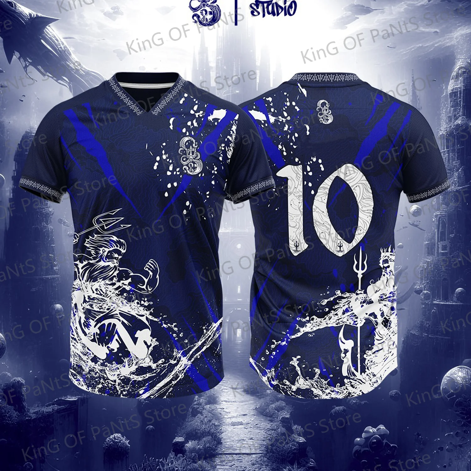 2024 New Arriavl Summer Special Poseidon Number 10 Design Football Jersey For Adult Soccer T-Shirts