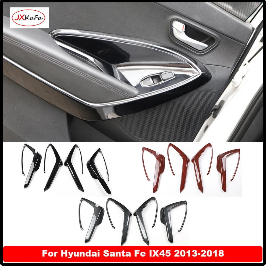 

Car Door Armrest Decoration Sticker For Hyundai Santa Fe IX45 2013-2018 Left Hand Drive Interior Car Accessories 4pcs