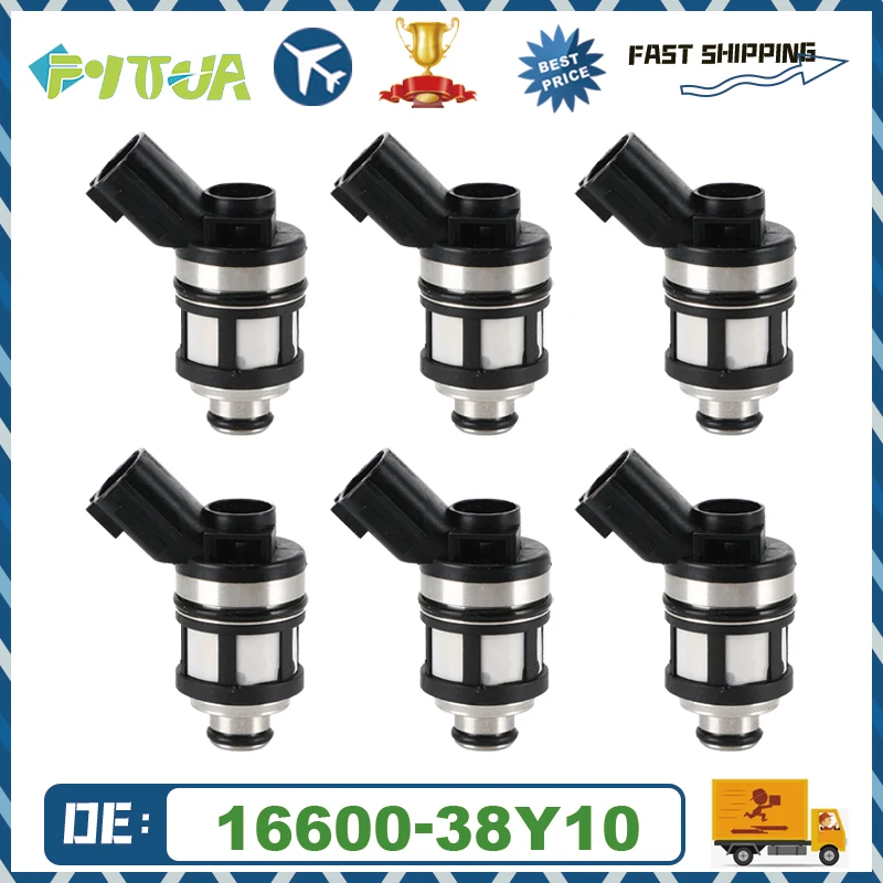 Inyector de combustible 6 uds 16600-38Y10 16600-38Y11 para Nissan Patrol Gu Y61 TB45E 4.5L 1997-2001 JS23-1