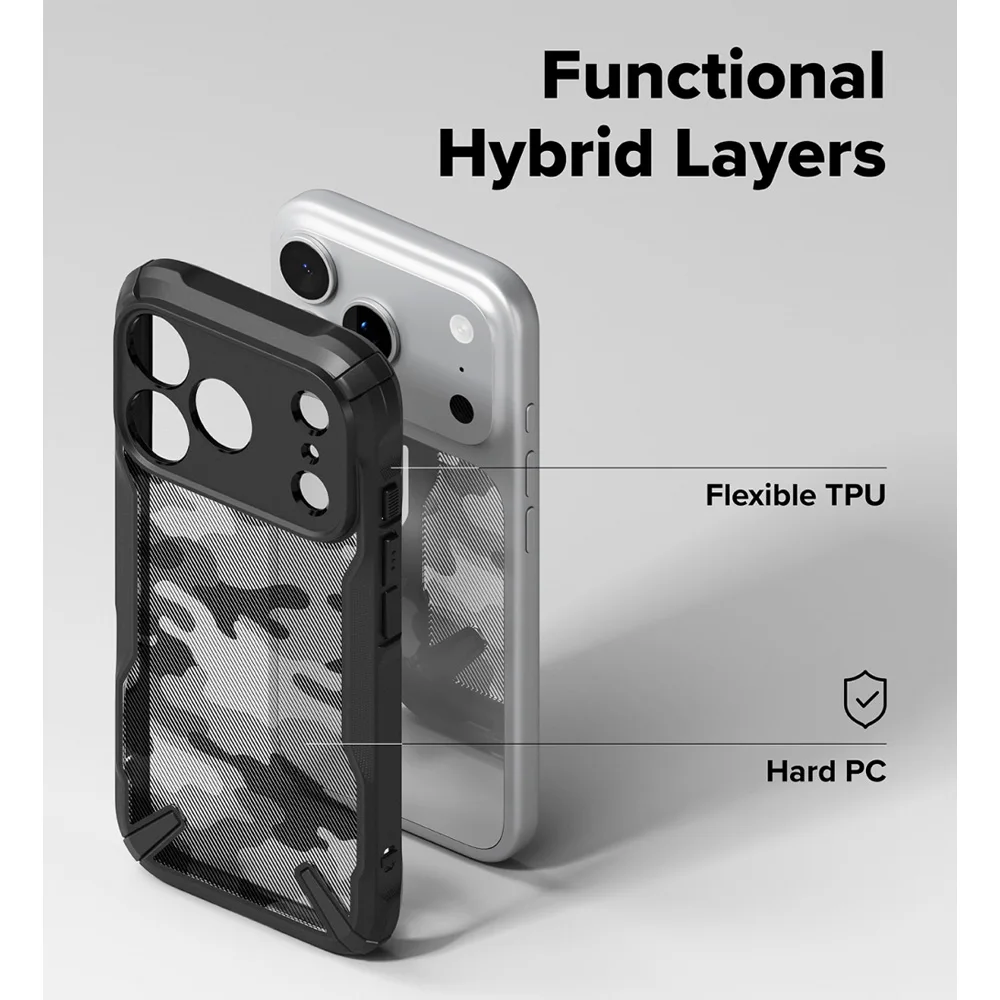Etui Ringke Fusion-X kompatybilne z iPhone 17 Pro, twarda obudowa, odporna na wstrząsy, miękka ramka z TPU, ochraniacz na telefon iPhone. — zdjęcie produktu 5
