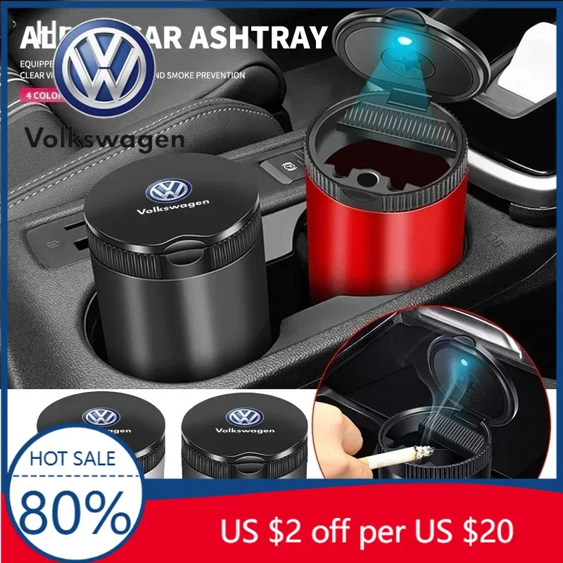 

Автомобильная пепельница-подстаканник для сигарет и сигар, контейнер для Volkswagen VW Tiguan Jetta Polo Golf Passat Scirocco T-ROC Touareg