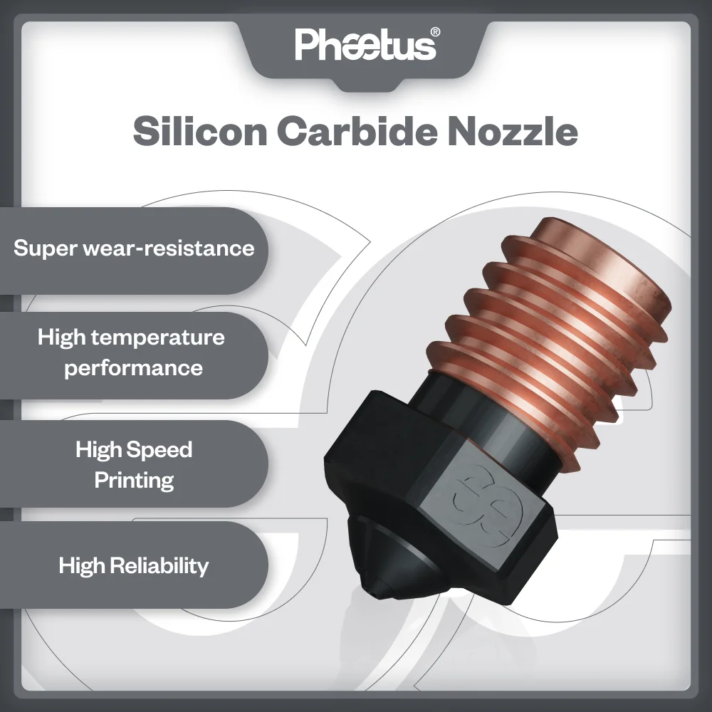 Buse en carbure de silicium Phaetus V6 durable, anti-adhérence, pour accessoires d'imprimante 3D, buses M6 Prusa Voron VzBoT Hotend