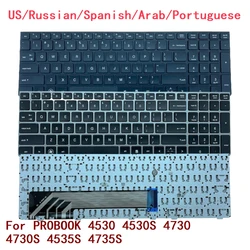 New US Russian Spanish Arab Portuguese Laptop Keyboard For HP PROBOOK 4530 4530S 4730 4730S 4535S 4735S 638179-251