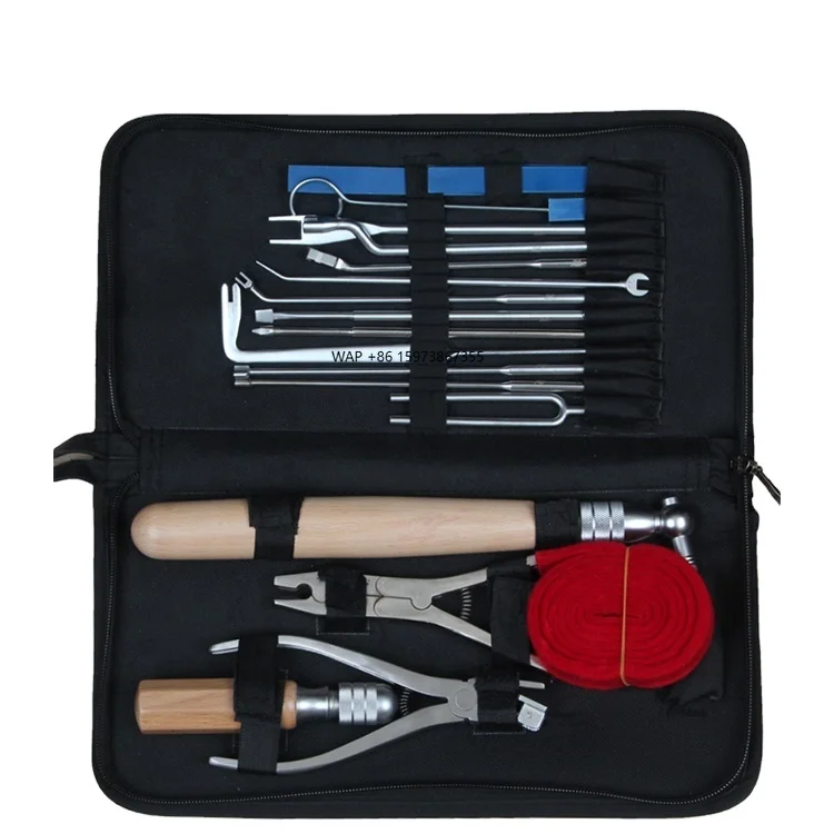 เครื่องดนตรี อุปกรณ์เสริมสำหรับเปียโน 19 ชิ้น ชุดเครื่องมือปรับจูนเปียโน