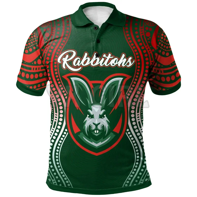 2024 Summer shirts women for men Rabbitohs Rugby Aboriginal 3D printed Short sleeve t shirts Tops camisas