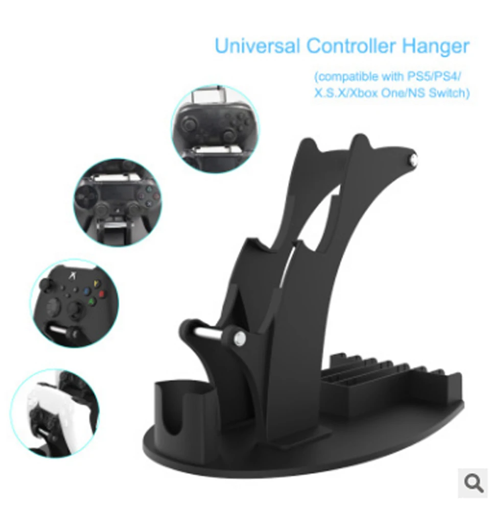 10 PCS Universal Game Controller Stand With Headphone Hanger Remote Control Game Discs Storage Bracket for PS5/PS4/XBOX/NS