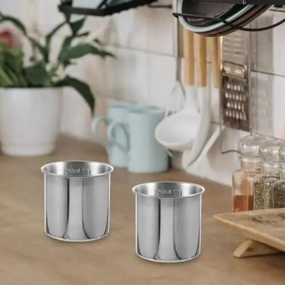 

Kitchen Supplies 250/350ML Stainless Steel Measuring Cup Rustproof with Scale Measuring Holder Anti-fall Rice Container Cups Bar