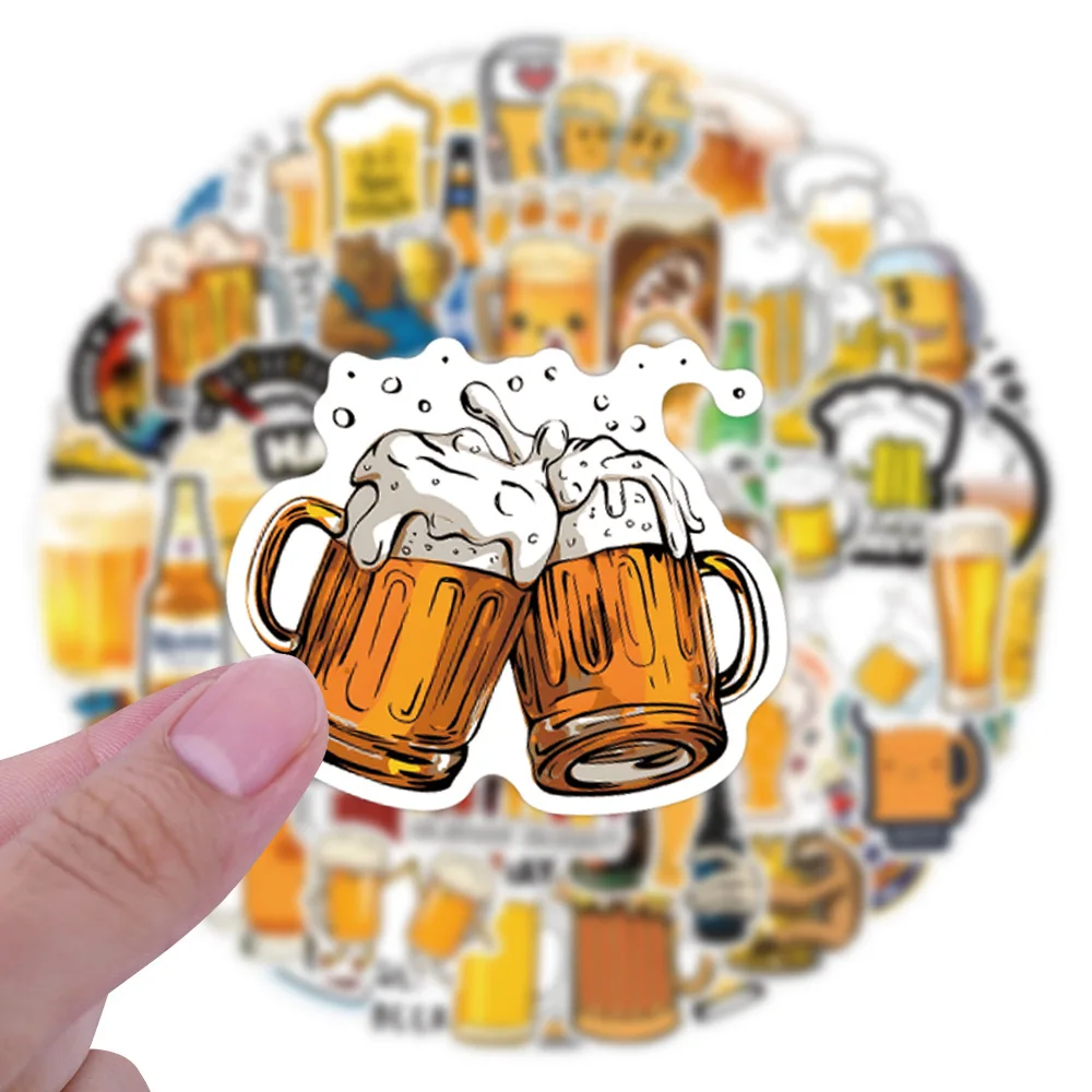 Autocollants de dessin animé de bière pour ordinateur portable, décalcomanies de réunion, décalcomanies de bricolage, décalcomanies de chaleur d'été, vélo, planche à roulettes, SAP, 10 pièces, 30 pièces, 50 pièces, 110 pièces