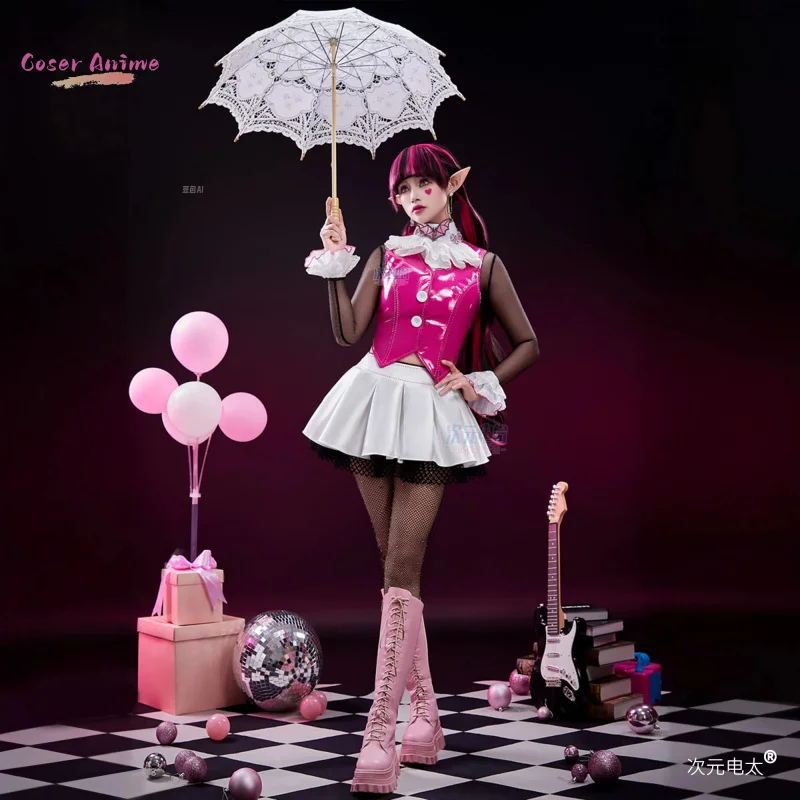 Juego Monster High Dráculaura Cosplay disfraz uniforme fiesta de Halloween para mujeres hombres accesorios de Carnaval