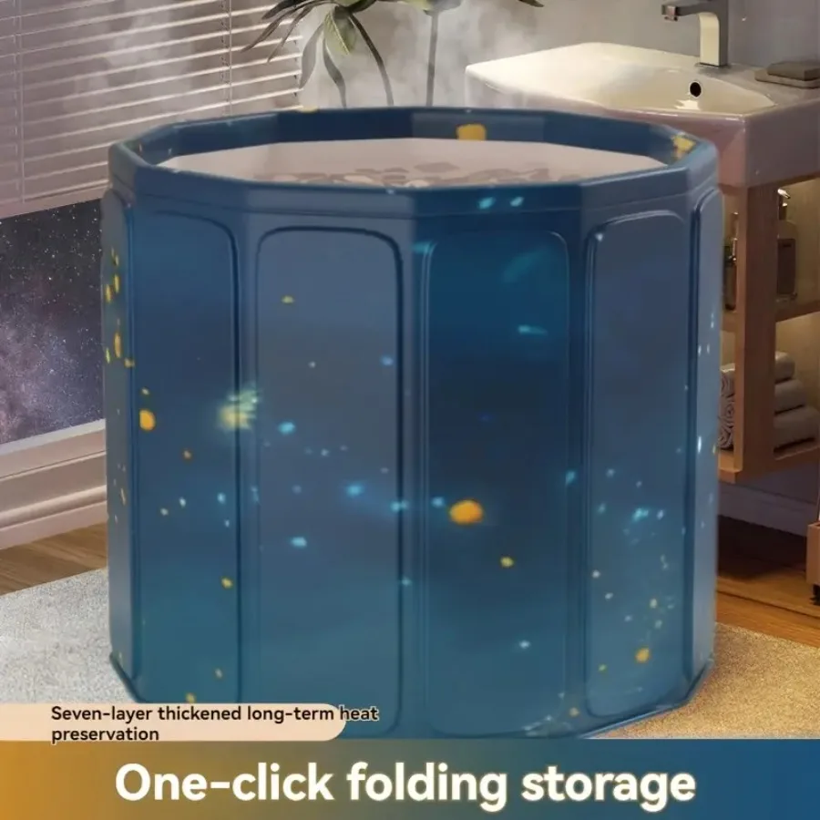Bañera Independiente Grande para Adultos, Bañera Plegable de Cuerpo Completo para el Hogar