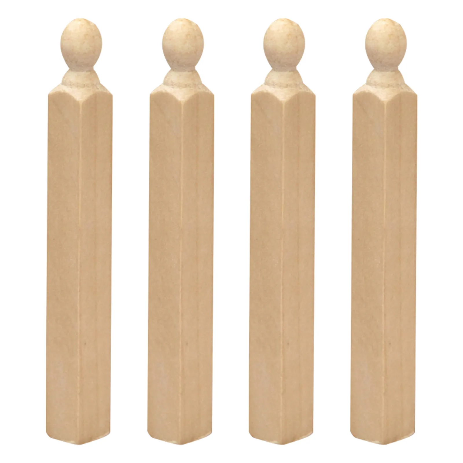 

4Pcs Mini Wood Pillars Dollhouse Miniature Newel Posts for Stairs DIY Layout Micro Landscape Decor Mini House Decoration Set