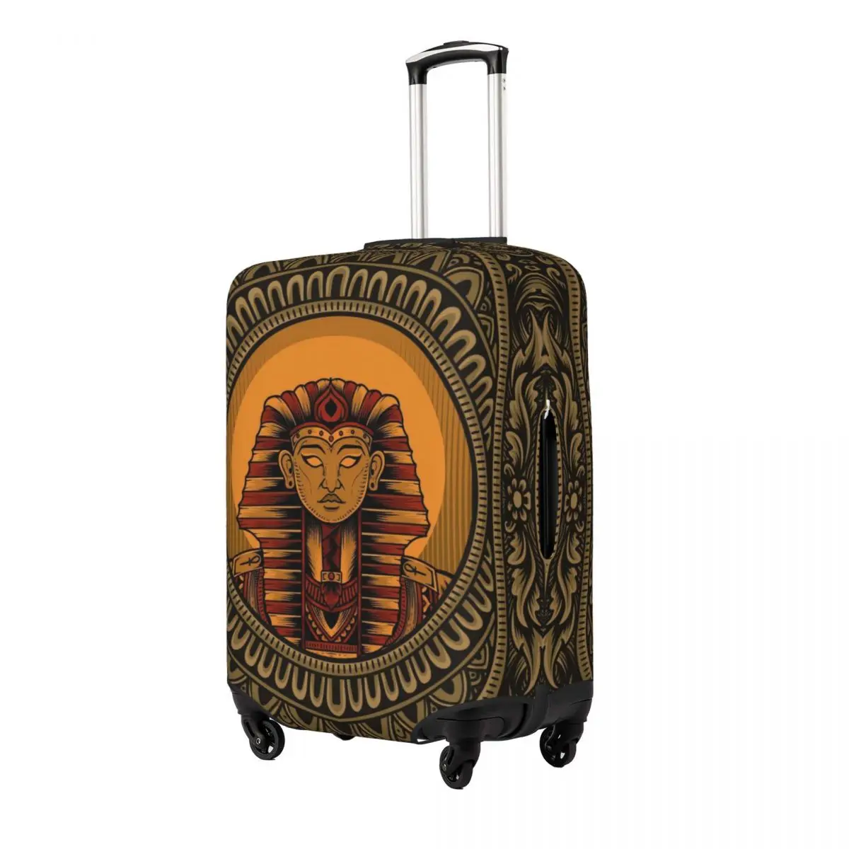 King Egypt Vintage Ornament Frame Print Bagages Juste de protection, Housses anti-poussière, artificiel astique, Imperméable, 18-32 po, Valise de voyage