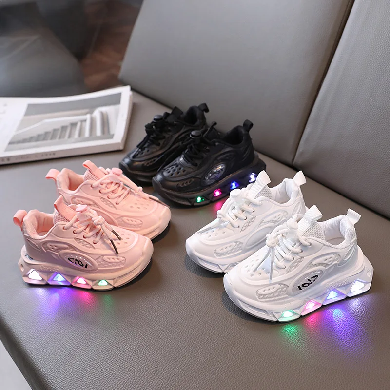 

Children's LED Light Shoes Fashion Boys Sneakers Girls Cartton Casual Shoes Breathable Kids Sport Shoes