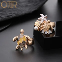 Vintage Jewelry Rings For Women Gold Color Turtle Korean Fashion Paired Rings Gothic Modern Accessories New in Ring Dropshipping