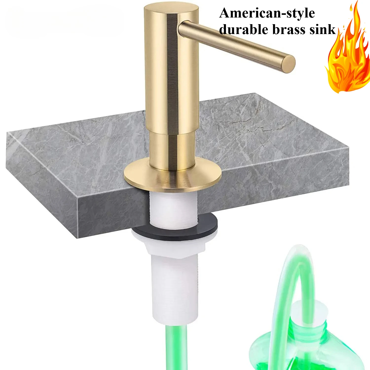 

Комплект дозатора золотого мыла с металлическим насосом и удлинительной трубкой - для кухонной раковины в ванной комнате, роскошный латунный дозатор жидкого мытья рук