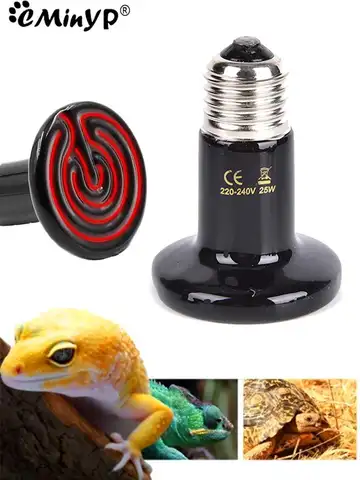 파충류 열 램프 검은 적외선 세라믹 이미 터 열 전구 애완 동물 Brooder 220-240V 카멜레온 케이지 뱀 탱크에 대 한 터치 램프