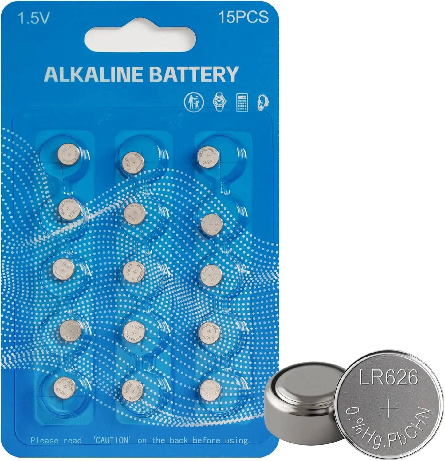 

Высококачественные щелочные батарейки-таблетки, 1.5В LR626 SR626SW 377 376 AG4, круглой формы (15 штук в упаковке)