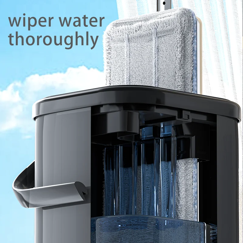 

Flat mop New microfiber dry and wet 360 flat mop with bucket household floor cleaning hands-free