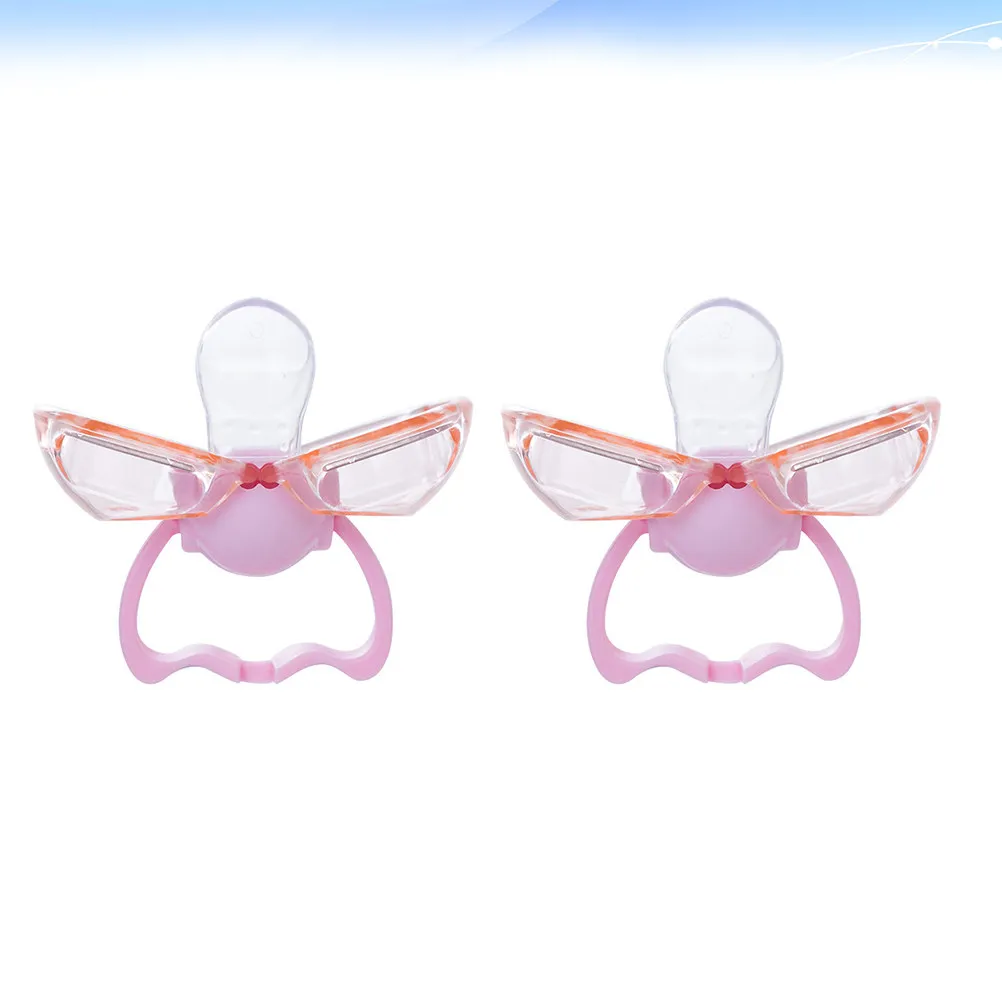 2Pcs Baby Pacifier Silicone Soother for Infants Safe Easy Clean Design Calming Nursing Aid Pink