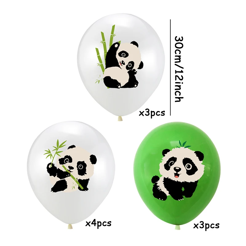 10pcs Cute Panda Latex Balloons Children Kids Birthday Party Decoration 12Inch Baby Shower Animal Inflatable Baloon Parties Supp