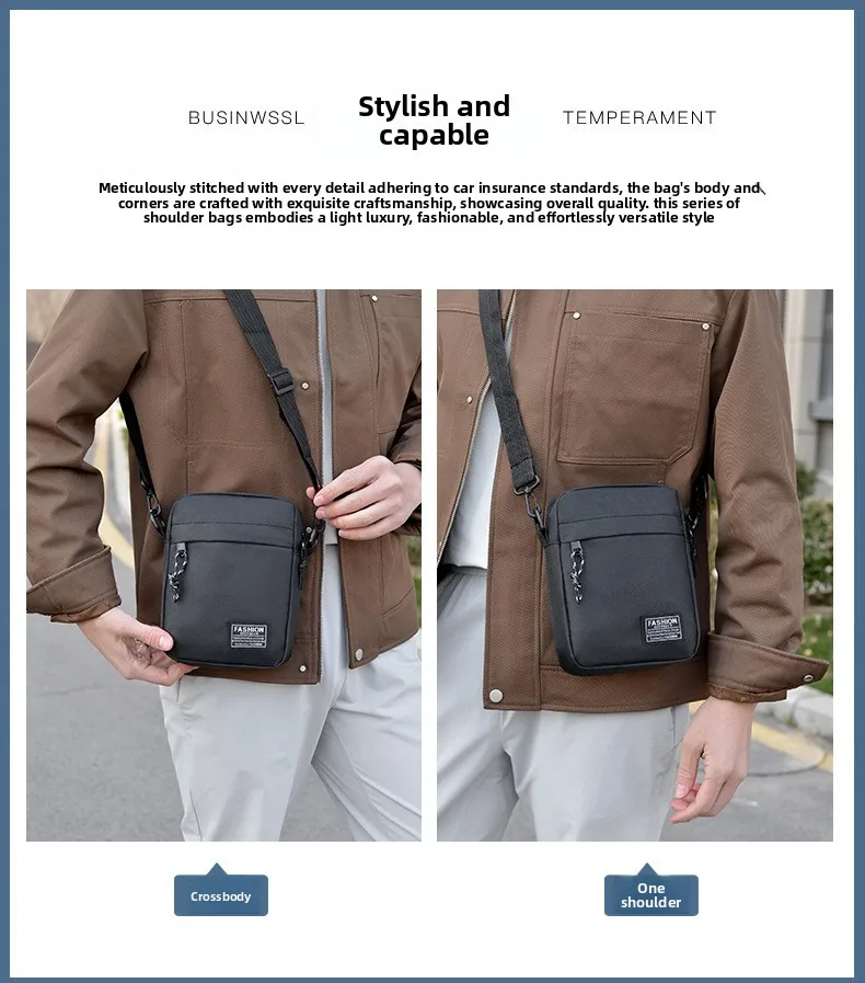 Men's Summer Crossbody Bag Lightweight Portable Small Backpack for Commuting Mobile Phone Bag Ideal for Work