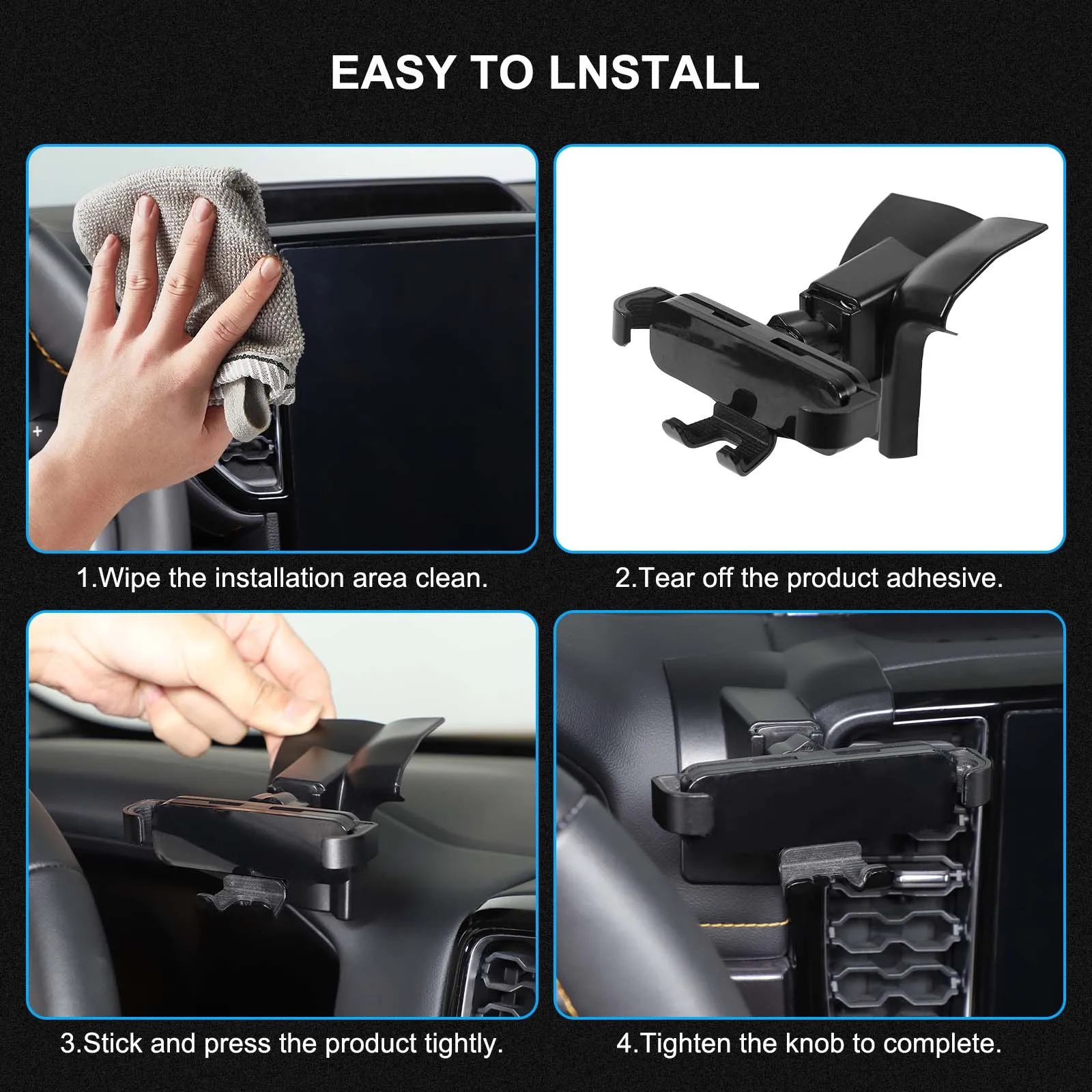 LHD for Ford Ranger 2023 2024 Car Phone Holder Special Fixed Bracket Base Wireless Charging Interior Accessories