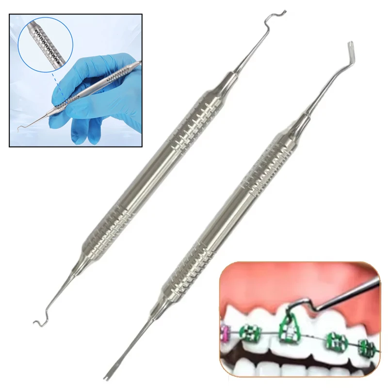 

2pcs Dental Elastic Ligation Ring Holder Orthodontic Twirl-on Module Tool for Ligature Ties Bracket Wire Placement Dentist Use