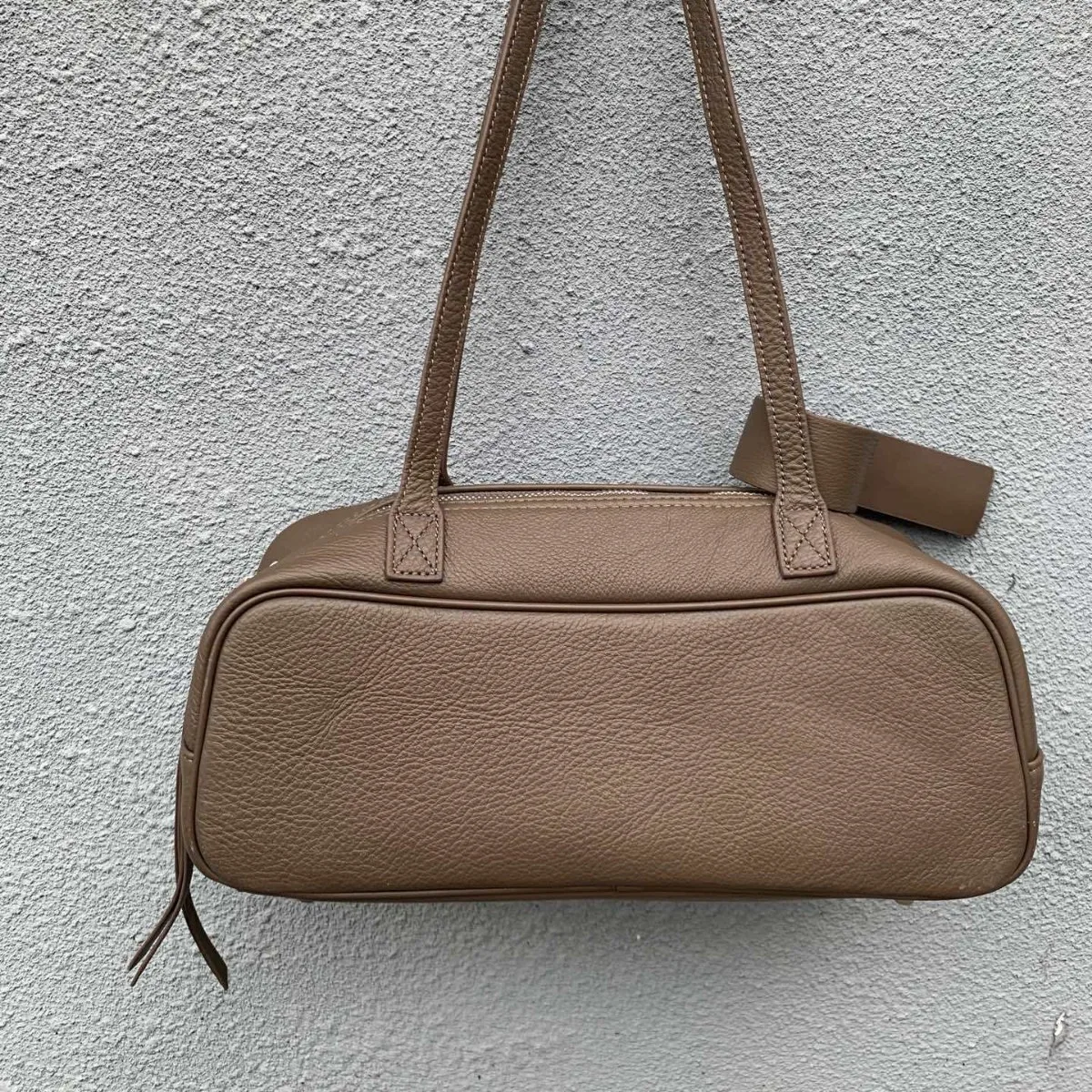 Large Capacity Leather Tote Bag Women's Underarm Single Shoulder Bowling Bag Fashionable Trendy Handbag Summer 2025