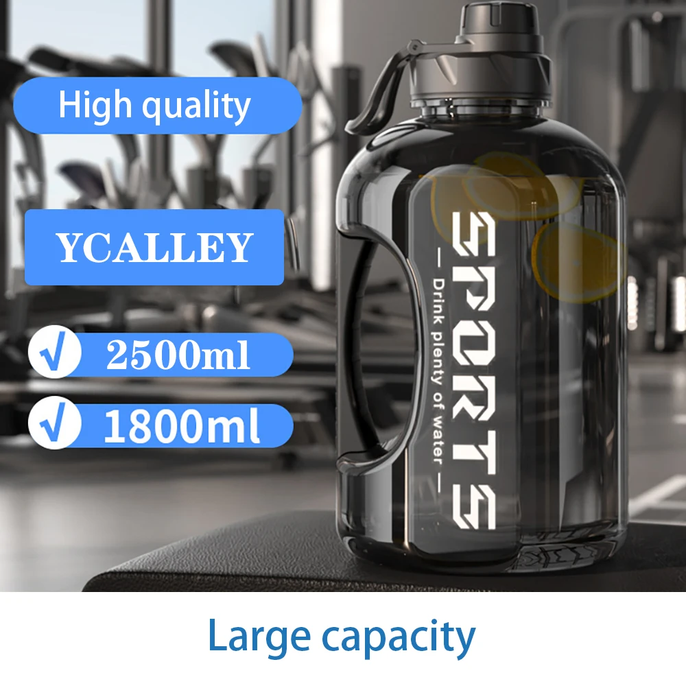 

1800ml/2500ml Gym Cycling Cup Sports Bottle Plastic Portable Large Capacity Water Bottle for Men Women Drink Bottles Training