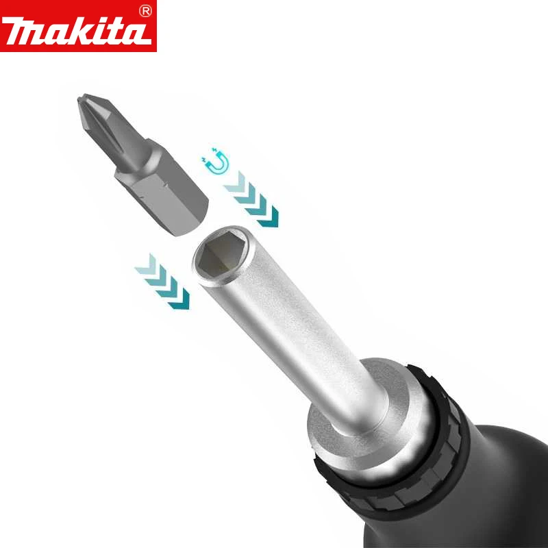 Makita D-58833 Magnetic Ratchet Screwdriver With Bits 1/4