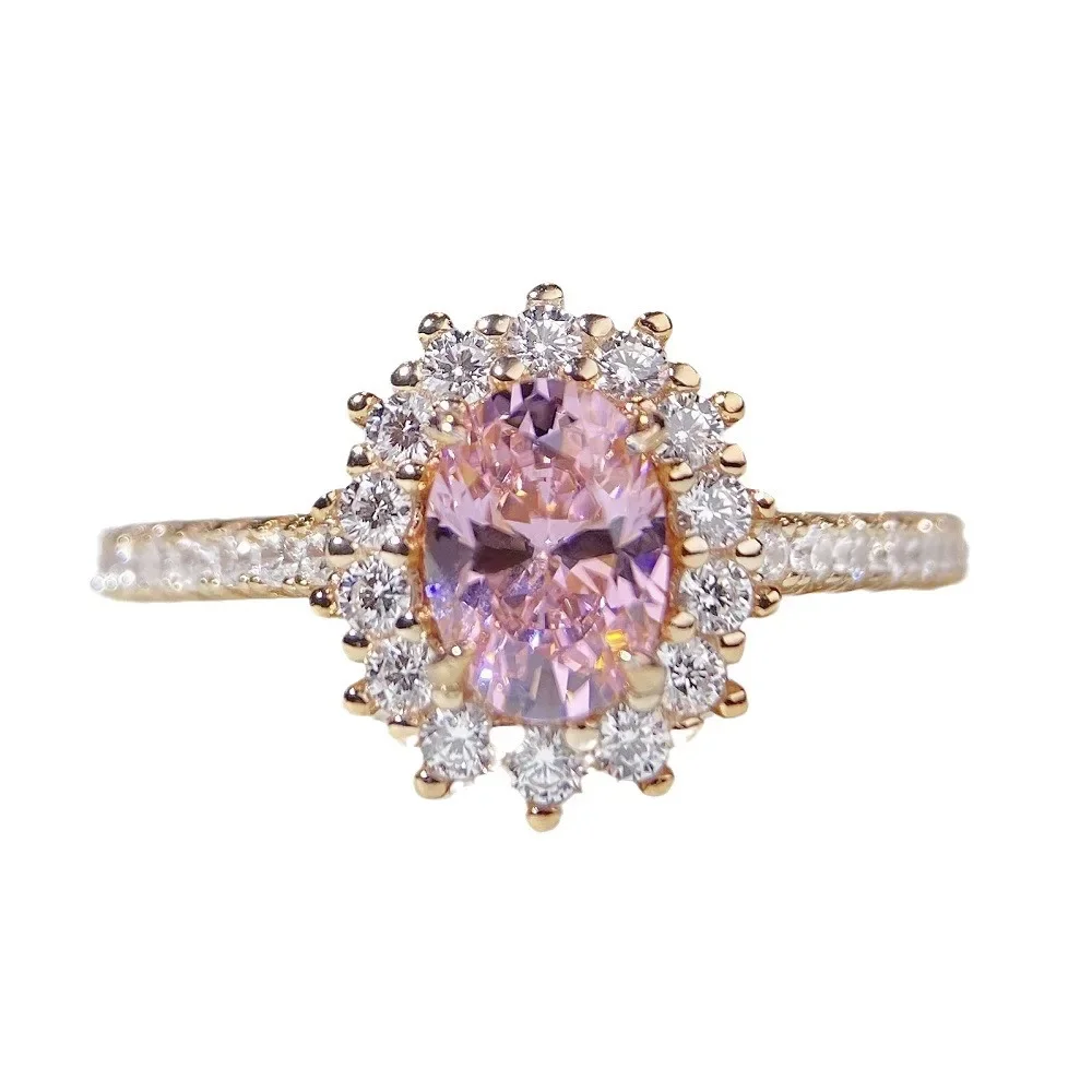 PT950 platinum, AU9999 rose gold, pink diamond engagement ring for women