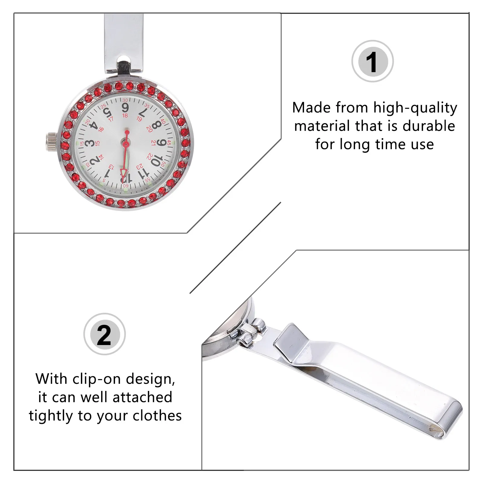 

1 шт. светящийся карманный кулон-часы из сплава для медсестер и врачей, портативные часы для ношения на груди