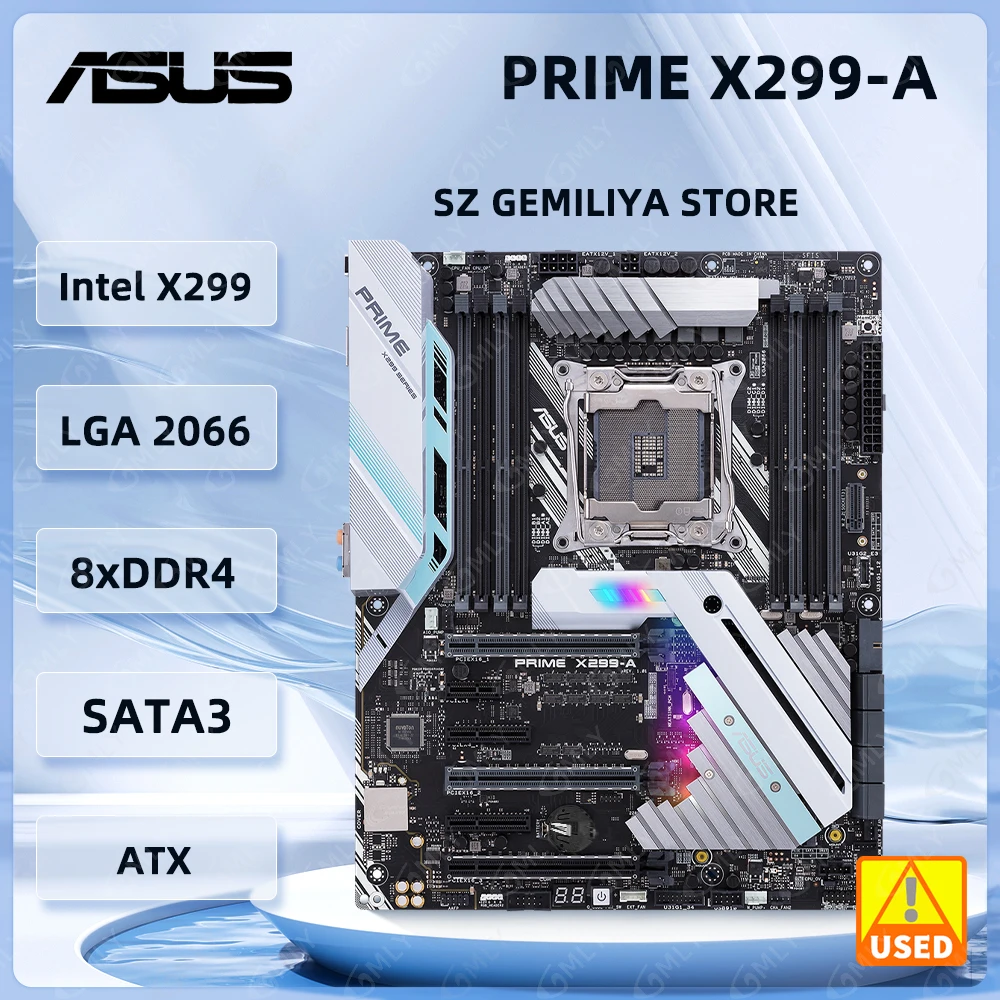 Asus Prime X299-A Motherboard LGA 2066 Intel X299 support Core I9-10940X 9900X 9800X 7960 7960 7740X cpu M.2 DDR 256GB ATX