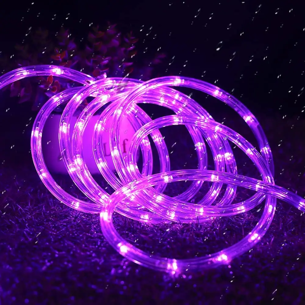 100M purple LED Waterproof Rope Lights110V Connectable Indoor Outdoor Led Rope Lights for Deck Patio Pool Camping Bedroom Decor