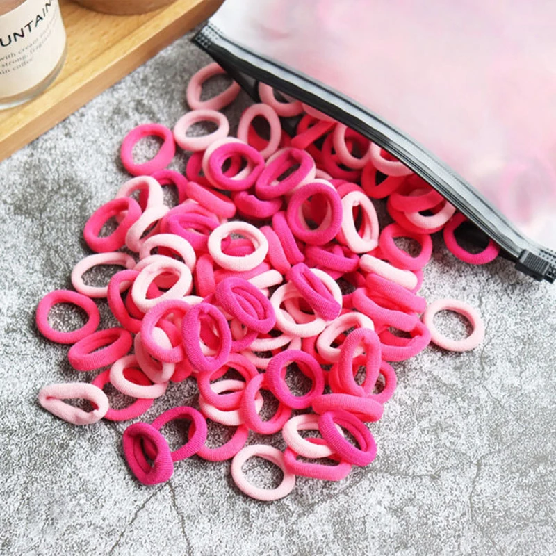 50/100 Stück Kinder elastische Haarbänder Mädchen Gum Scrunchie Gummiband für Kinder Nylon Haargummis Stirnband Baby Haarschmuck – Detail 10