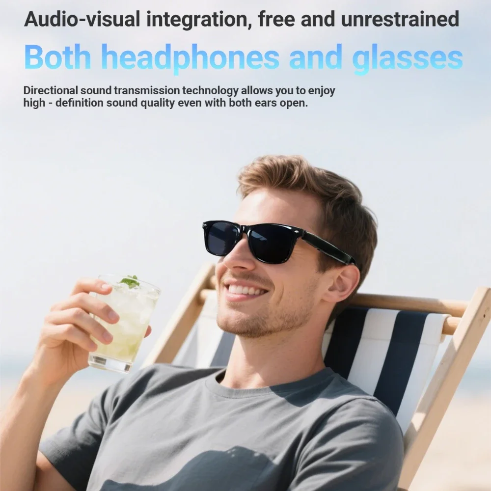 مواصفات F16 لنظارات الترجمة الذكية AI النظارات الشمسية الصوتية التحكم عن بعد الموسيقى النظارات الرياضية النظارات