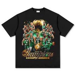 Celtics 2024 American Professional League Championship Men's Women's Same Cotton Short sleeved Casual Sports Oversized T-shirt