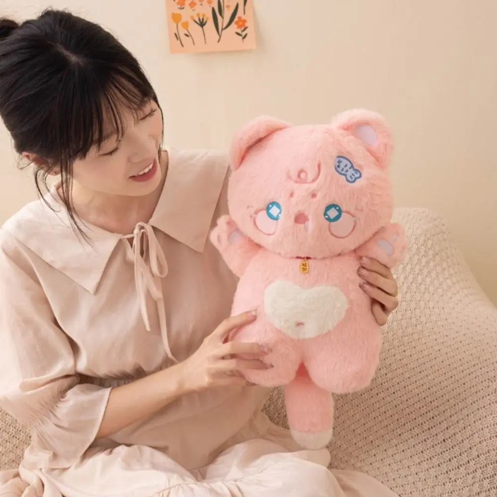 

Attract Wealth Cute Cat Plush Toys PP Cotton Waving White Cat Plush Pillow Kawaii Standing Black Cat Plush Doll