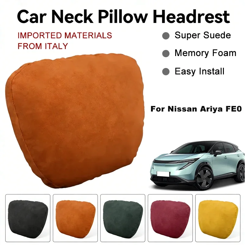

Italy Suede Car Neck Rest Pillow For Nissan Ariya FE0 Seat Head Neck Support Cushion Auto Interior Accessories