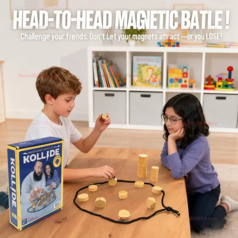لعبة الأحجار المغناطيسية 33 ملم، ألغاز استراتيجية لوحة مغناطيسية تفاعلية للأطفال والكبار، لعبة تعليمية عائلية إبداعية محمولة