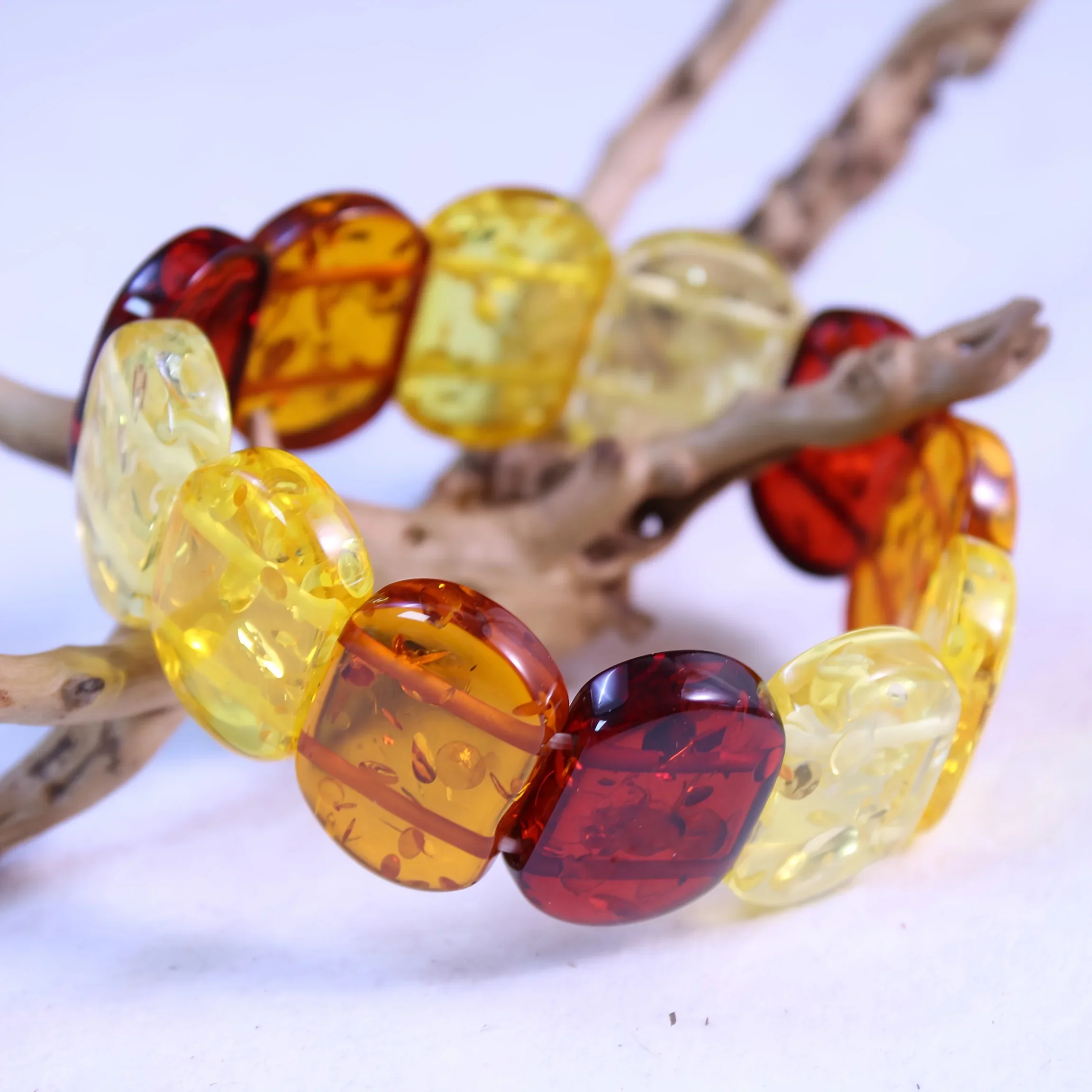 Flower hand row lucky handmade baltic amber beeswax women's bracelet fashion couple
