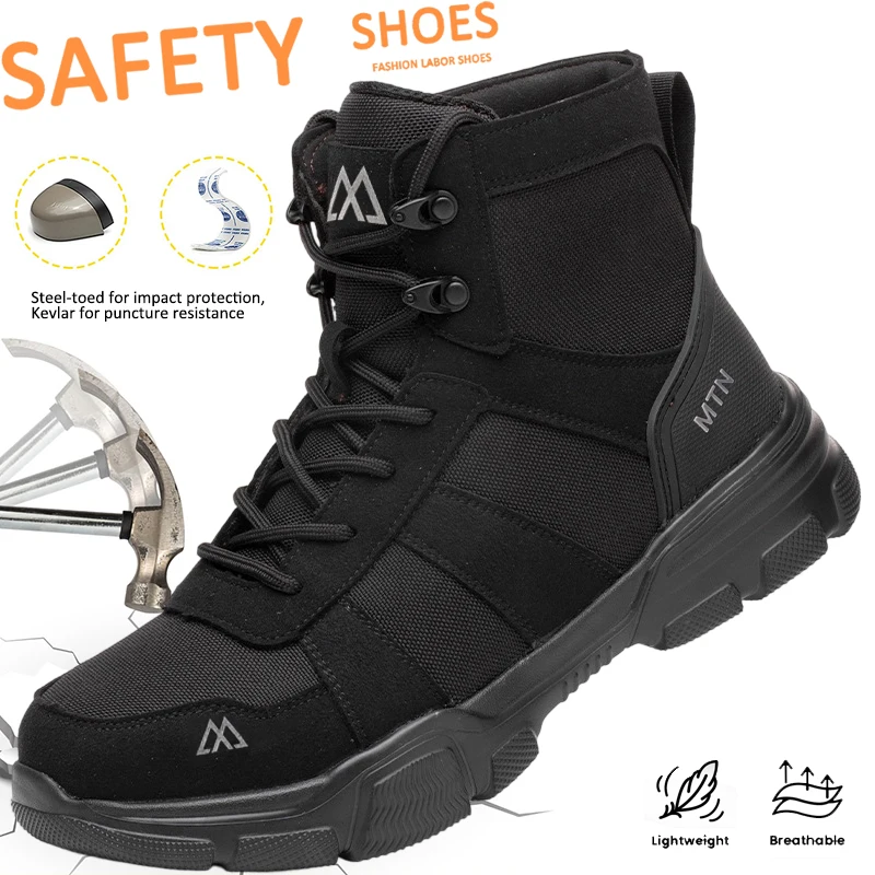 Safety Protection Men's Shoes Construction Site Warehouse Labor Protection Supplies Steel Toe Anti Puncture Protective Shoes