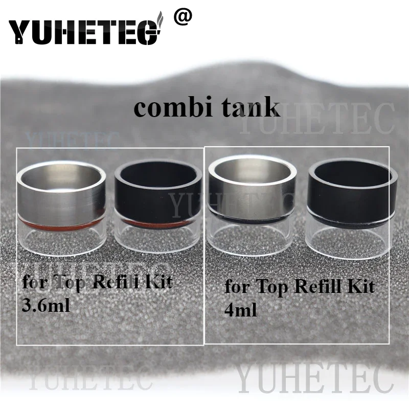 BI2HOP H9ADD1.3ml طقم تمديد مشترك من الفولاذ المقاوم للصدأ لـ MTL 2 مل 4 مل/مجموعة إعادة تعبئة علوية مع خزان زجاجي 3.6 مل/نصف كومبي لـ mtl 4 مل #2