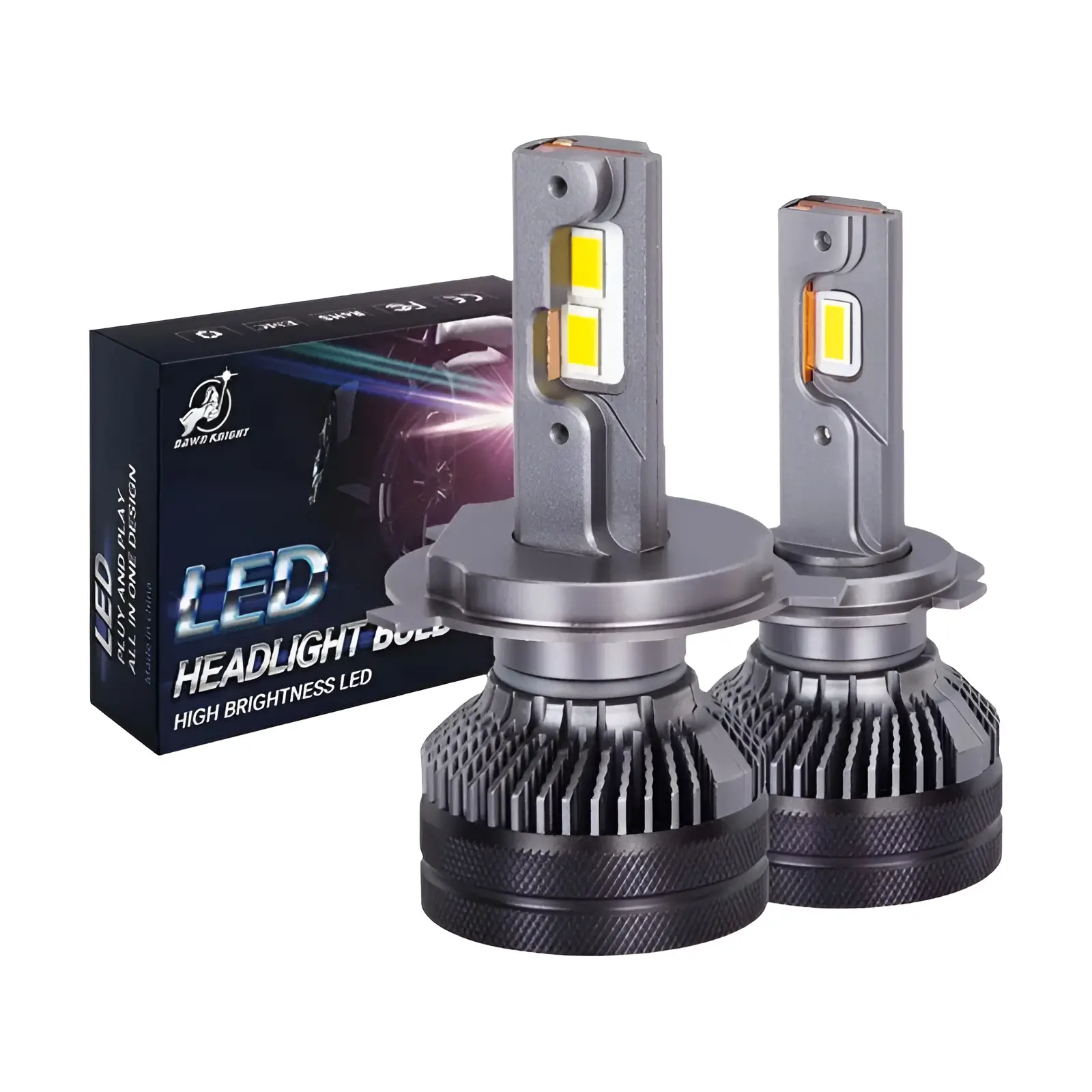 DAWNKNIGHT K5C 4300K 110W lampada H4 H7 H1 H11 Led Lâmpada Duplo Tubo de Cobre 3000K Led Luzes Para Carro HB3 HB4 farol do carro lâmpadas