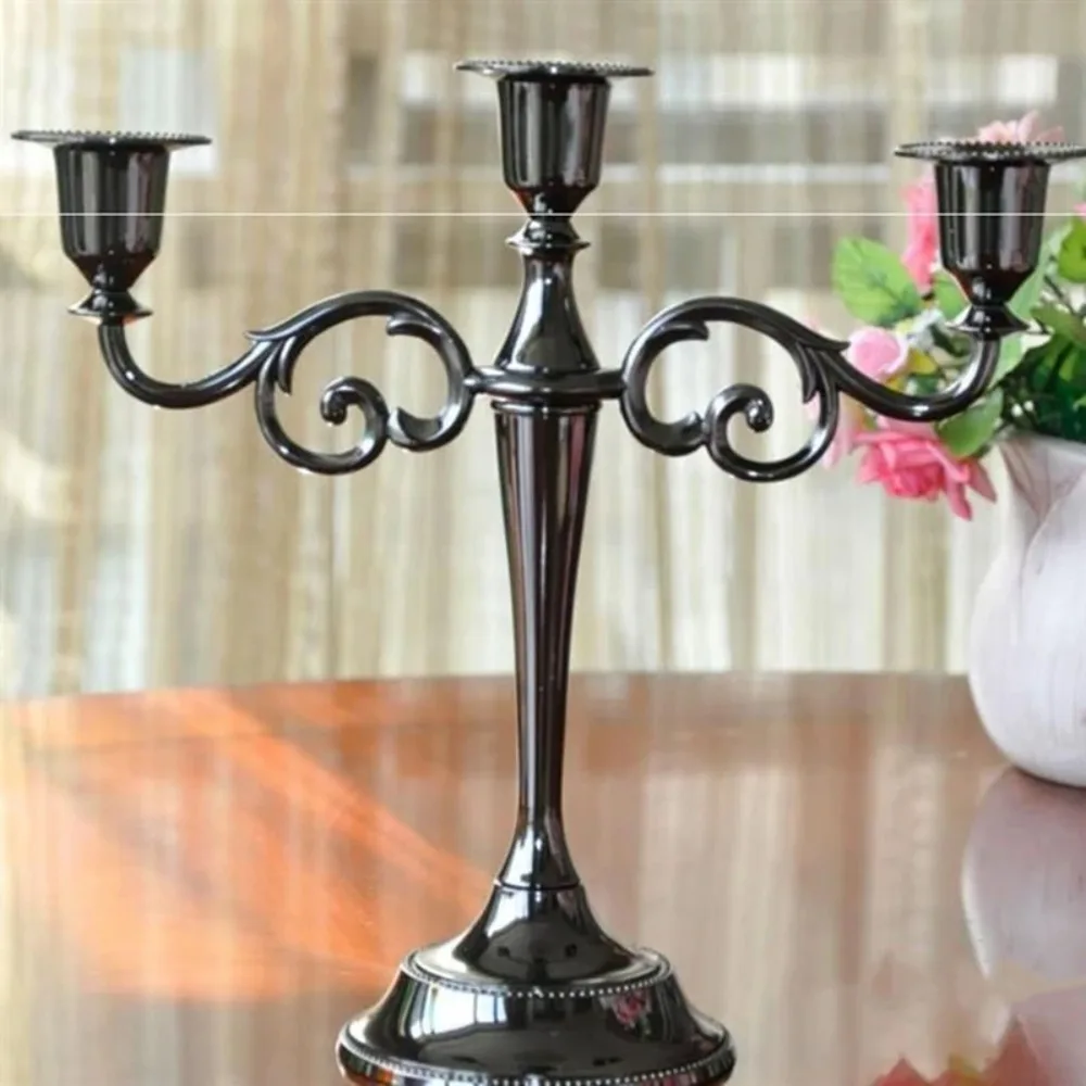 Hot Metal 7/5Head Gold-plated Candlestick Vertical Zinc Alloy Pillar Wedding Decoration Home Decoration Candlestick