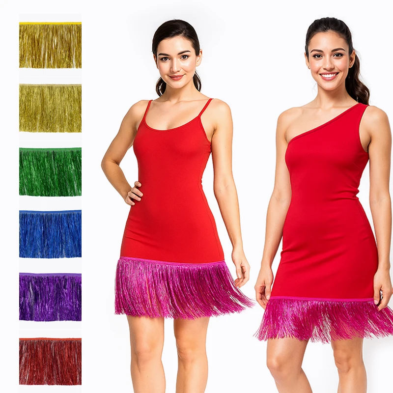 

10Meters 10/15/20cm Colorful Brilliant Tassels Fringe for Sewing Clothes Lace Trim Decorative Trimmings DIY Crafts Accessories