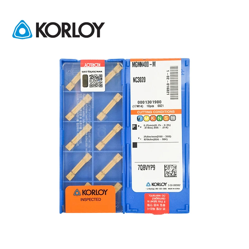 

KORLOY Original MGMN400-M NC3020 NC3030 NC3120 PC5300 PC9030 PC215K CN2000 HO1 Multi Face Grooving Turning Inserts 10pcs