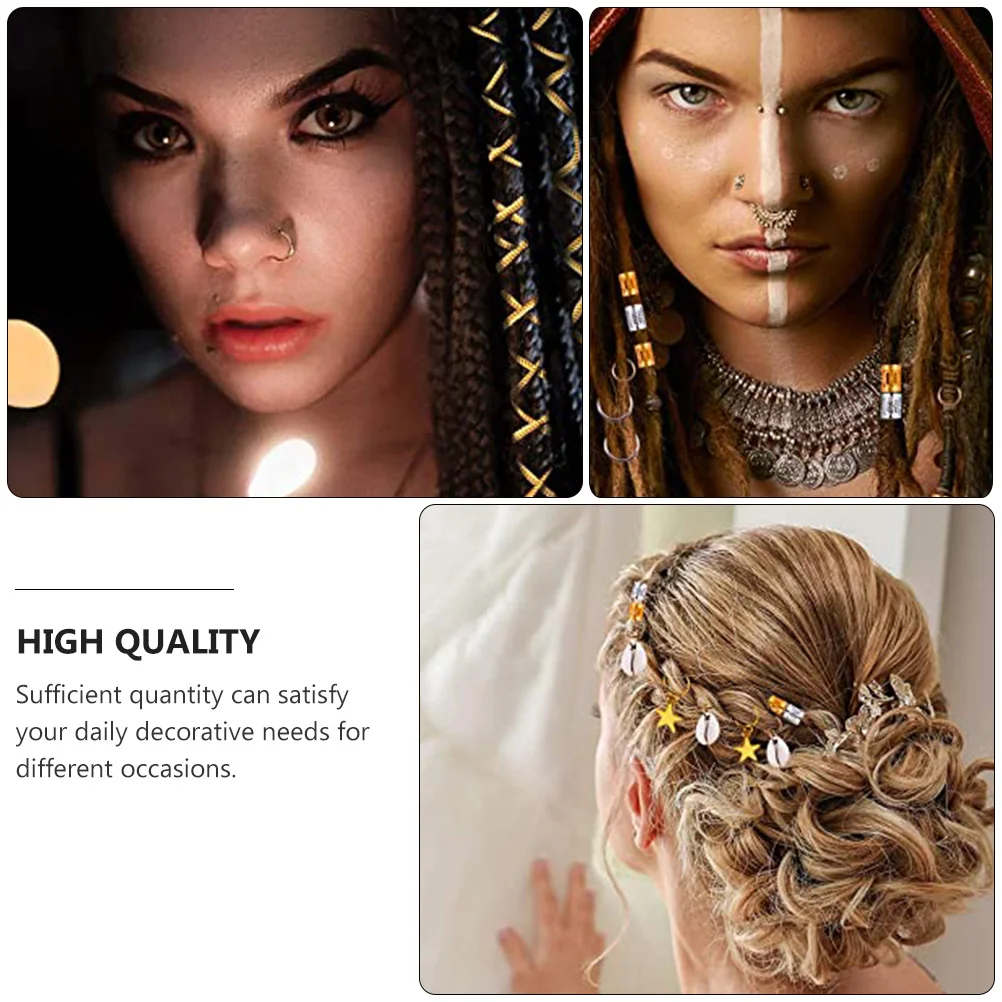 

210pcs Metal Cuffs Fine Workmanship Women Accessories Dreadlocks Rings Hair Headdress Perfect Festival Party Long Short Curly